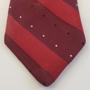 Men's Classic Burgundy Red Silk Tie Striped Polka Dot 3"wX56". #19R.